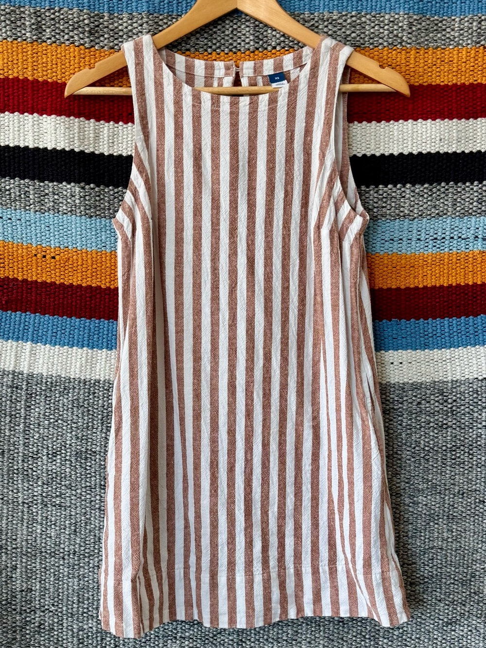 Old Navy Linen Blend Striped Shift Dress
